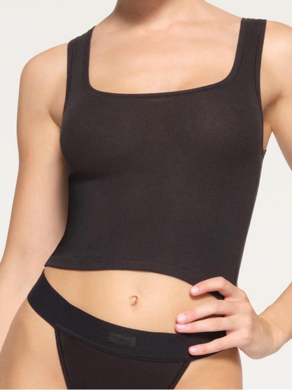 SKIMS | Cotton Rib Tank — Black